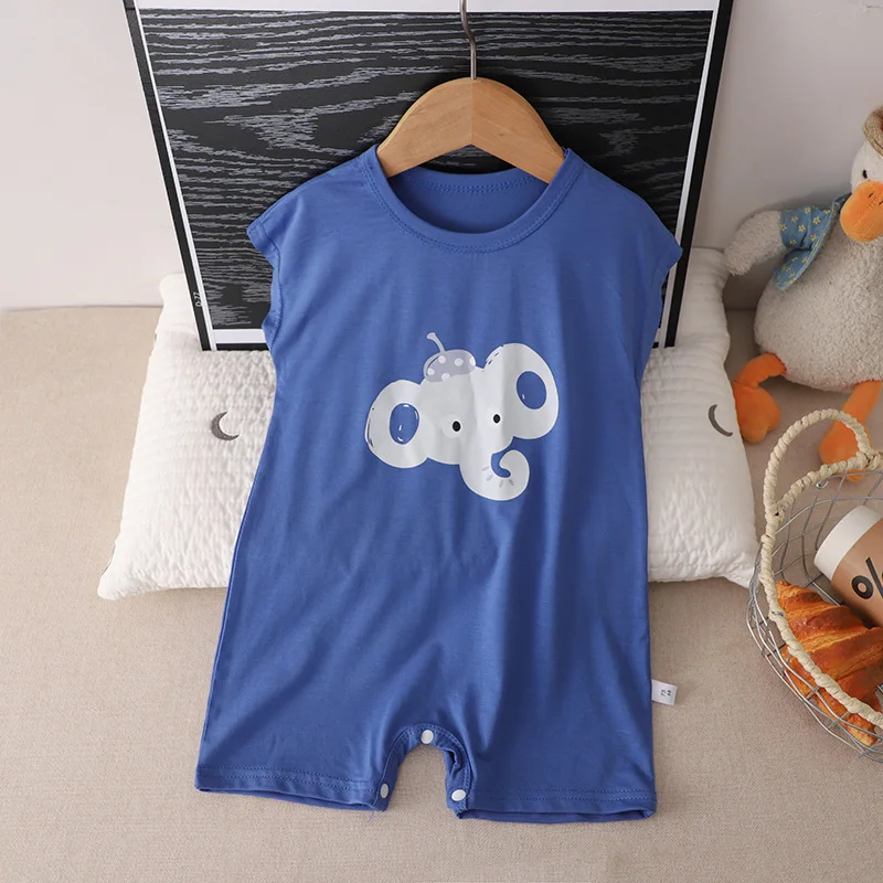 0-2Y Infant Climbing Clothes Summer New Korean Version Baby Boys Thin Infant Newborn Girls Short-sleeved Onesie Rompers