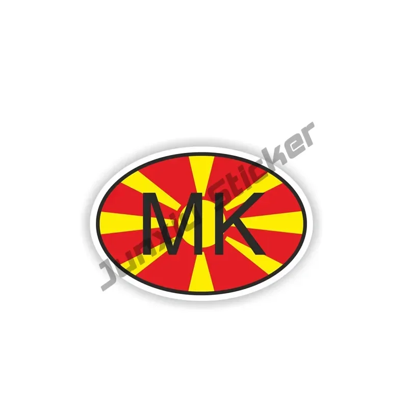 North Macedonia Stickers North Macedonia Flag Decal Styling Reflecitve Sticker Funny MK Code Decal Car Accessories KK13cm