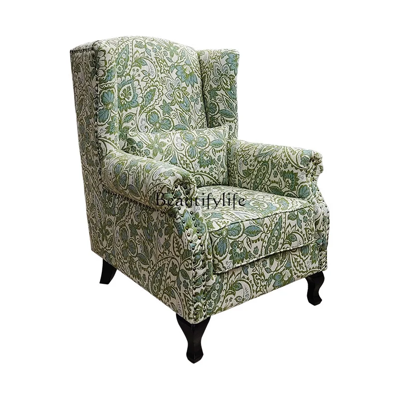 

American fabric small apartment living room sofa chair simple single