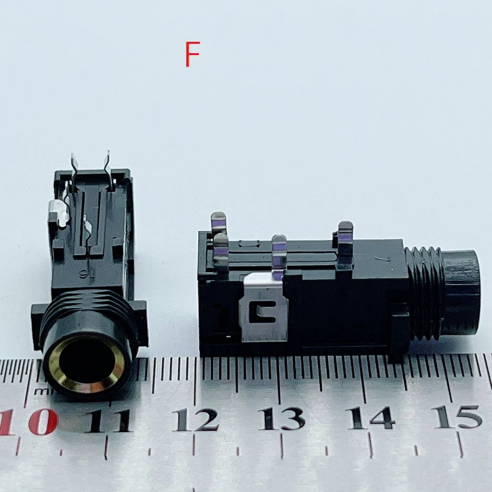 6,35mm 1/4 Zoll Audio-Buchse 6,35 Muttern PCB-Lötbuchse 3-Pin Zentriert Offset 4-Pin Gold Silber Mikrofonbuchse – Detail 7