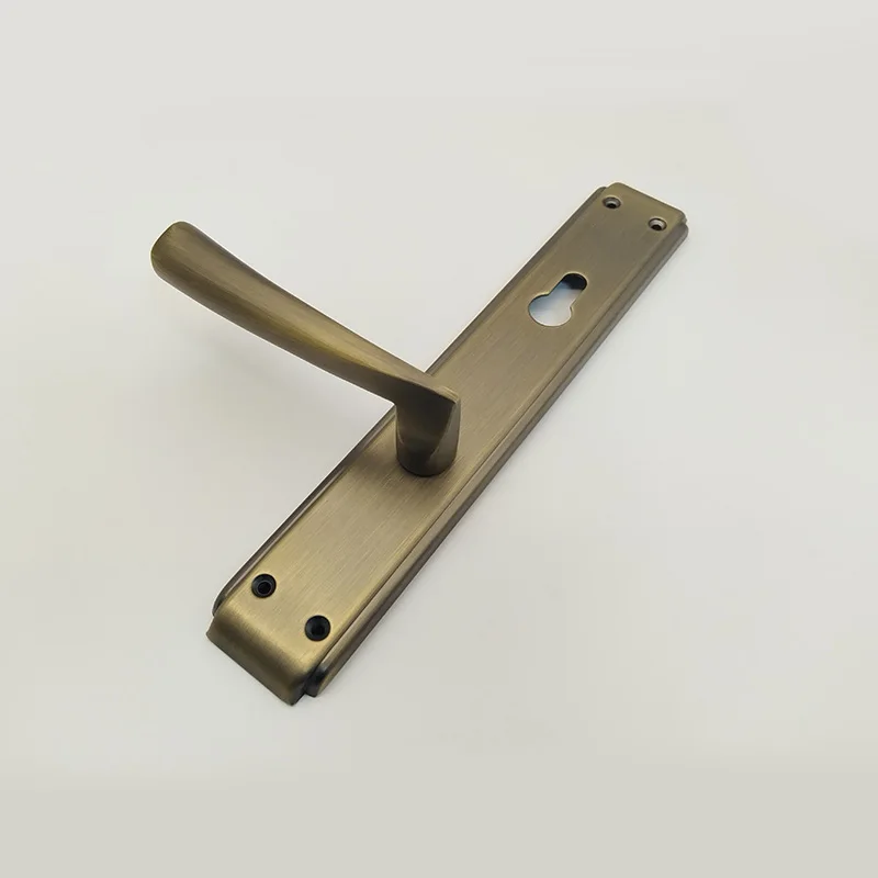 Bronze horn design brushed panel door lock handle P-A-07