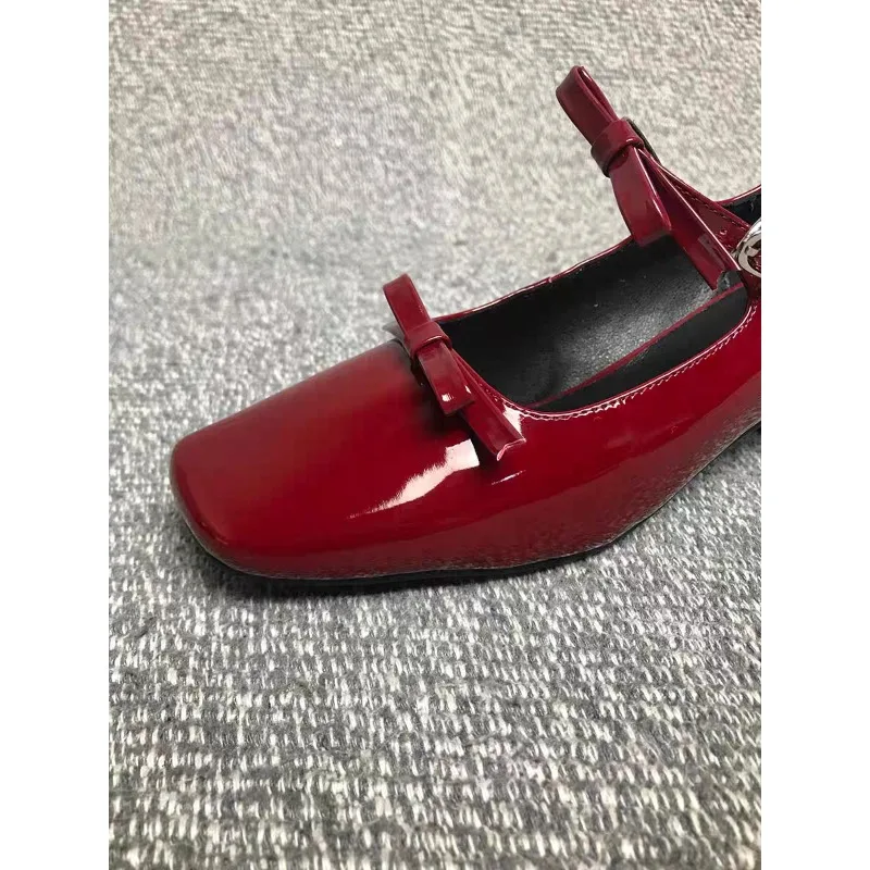 

Gentle Style Chunky Heel Mary Jane Single Shoes Women's 2025 Spring New Square-toed Shallow-mouth High Heels
