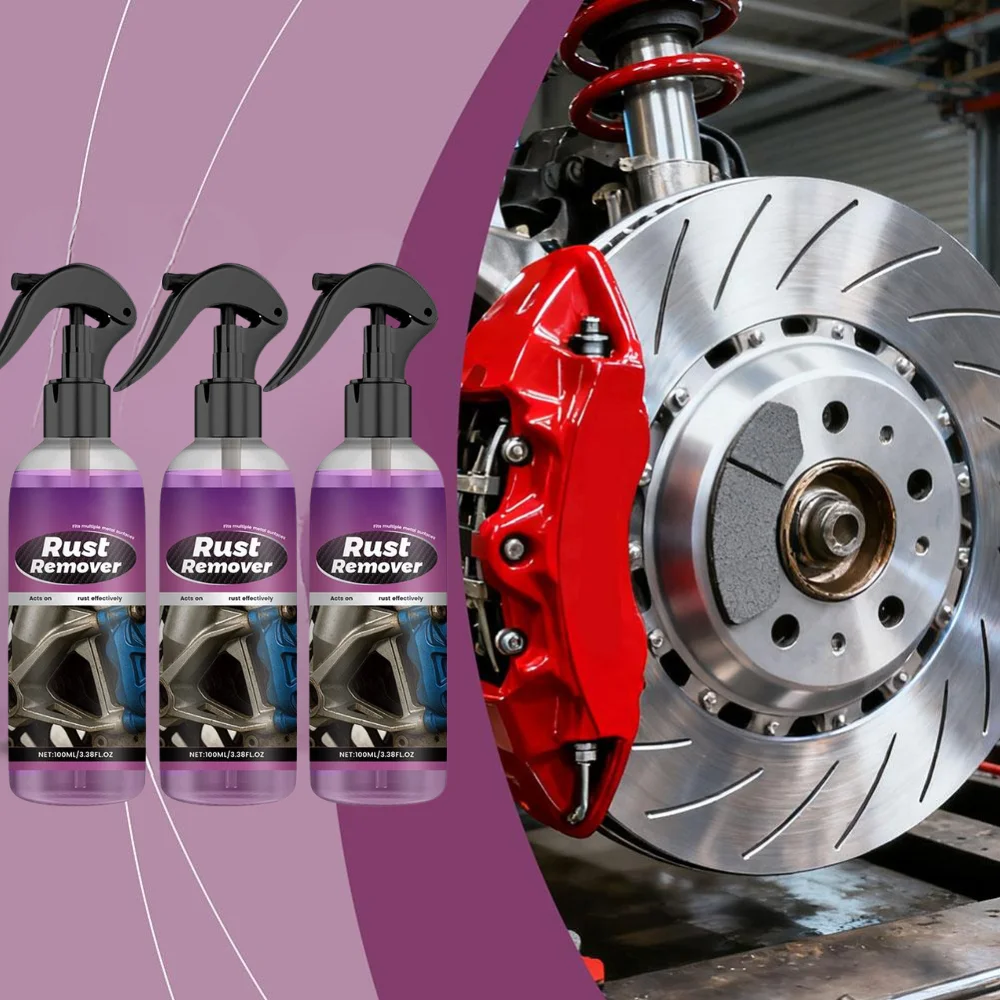 Powerful Rust Remover Spray Effective Cleaner Converts Brake Iron Powder For Automotive Wheel Chassis Marine Industrial Use
