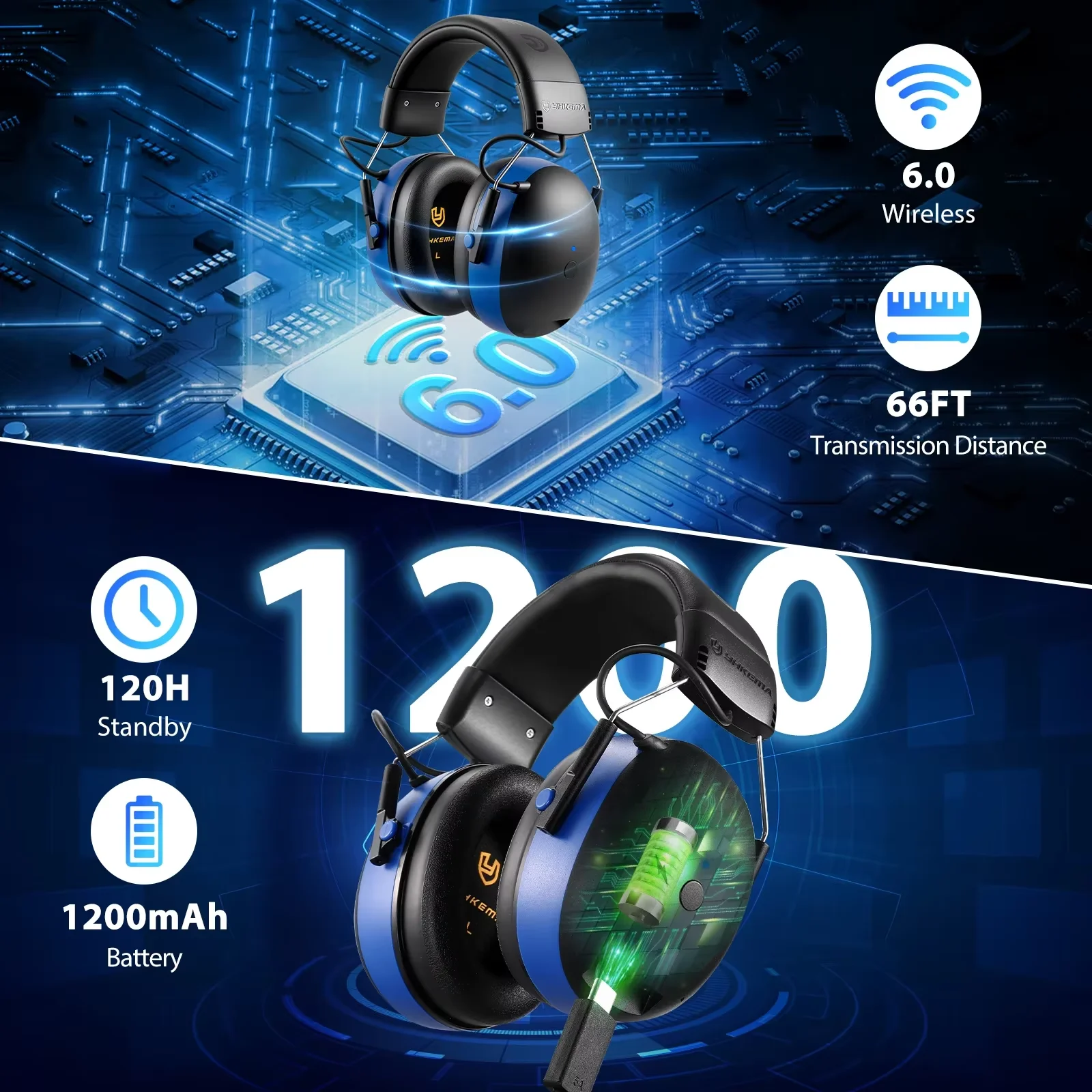 Shoot Bluetooth Headphones, Combat Bluetooth Headphones, NRR28DB Hearing Protection Earmuffs, Noise Reduction Headphones