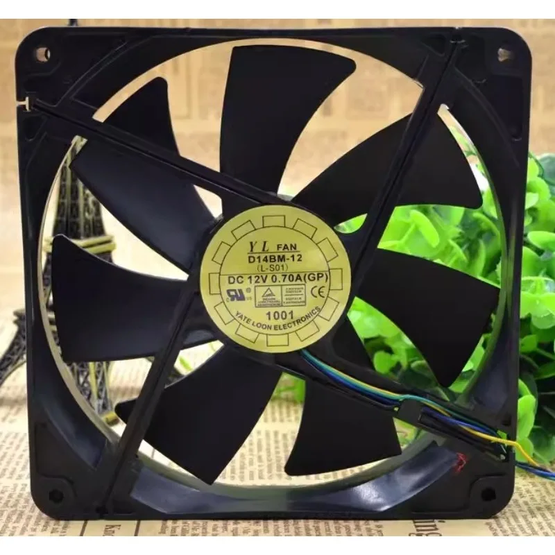 New Cooler Fan for YL D14Bm-12 14CM 14025 12V 0.70A Dual Ball Power Supply PWM Cooling Fan 140*140*25MM