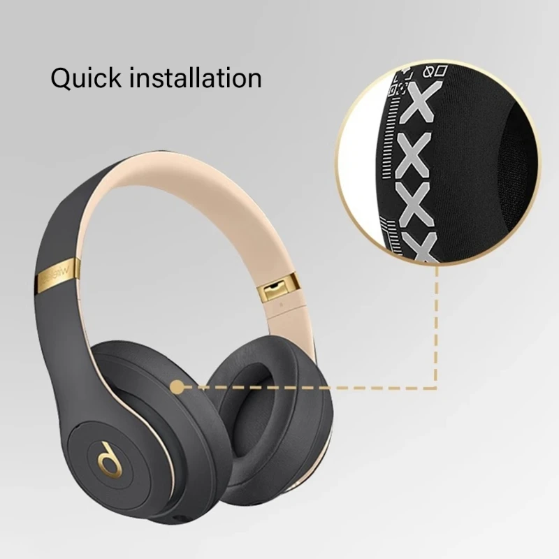 Sweat Resistant Headphone Ear Cushions Ear Covers Compatible for Studio2&Studio3 Headsets Earpad for Extended Use