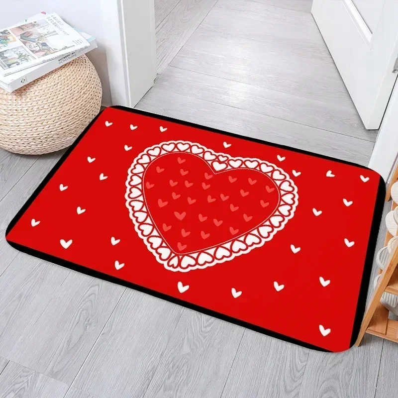 Love Letter Print Doormat Polyester Fiber Rug Washable Welcome Decor Living Room Bedroom Kitchen Indoor Decor Non Slip Carpet