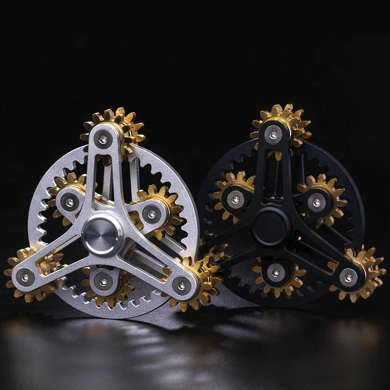 EDC Hand Spinner Rotating Toy Gear Linkage Metal Fingertip Gyroscope Pressure Release Fingertip Gyroscope