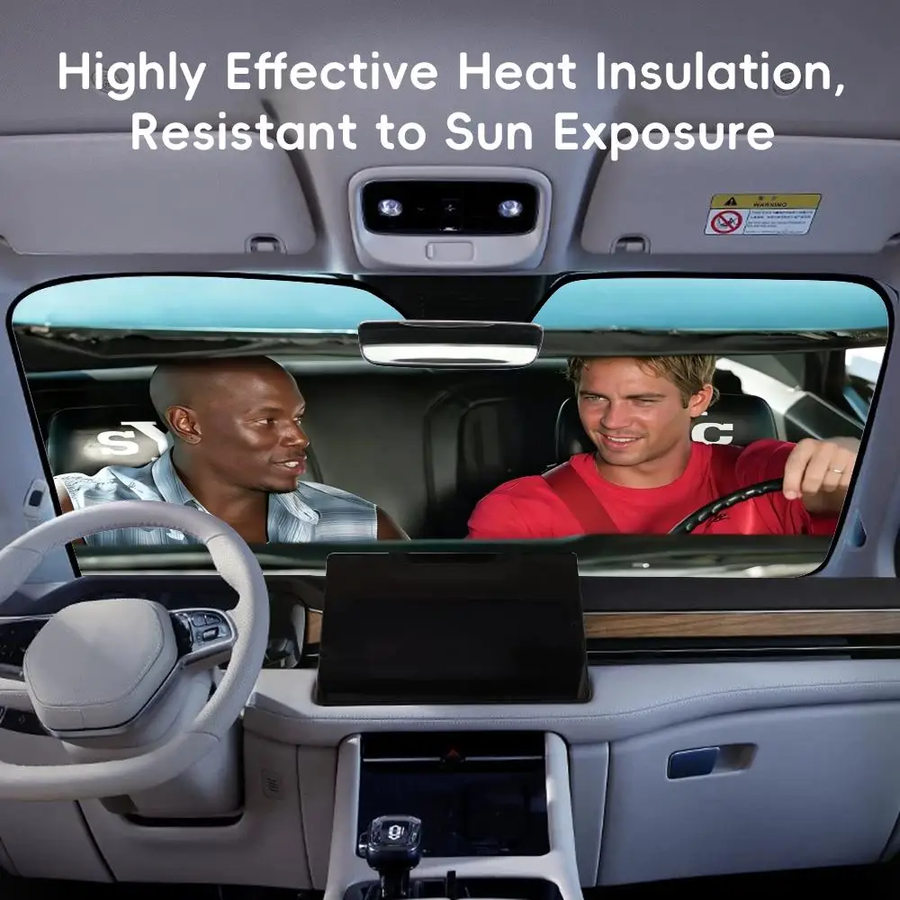 F-Fast & F-Furious Sun Visor Car Front Window Windshield Sunshade Five-Layer Aluminum Foil UV Protector Heat Shield view 5