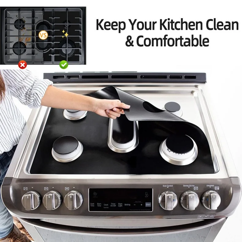 Cuttable Induction Hob Protector Mat Silicone Scratch Pad Nonstick Heat Oil-Resistant Kitchen Countertop Cover Reusable