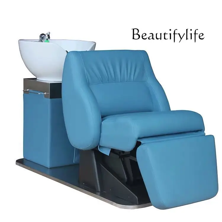 The special shampoo bed for the barber shop can be electrically lifted, lying flat, flushing bed, and high-end shampoo bed.