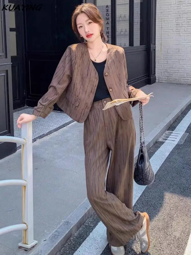 Korean Elegant Women Blazer Pants Suits Autumn Business Formal Suit Jackets Office Lady 2 Pieces Set Female Casual Chic Clothes