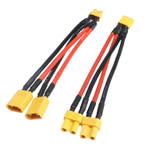 XT30 1 Female To 2 Male Parallel Battery Cable Double Capacity Y Splitter 18AWG 10CM for RC FPV Drone Lipo Not Series