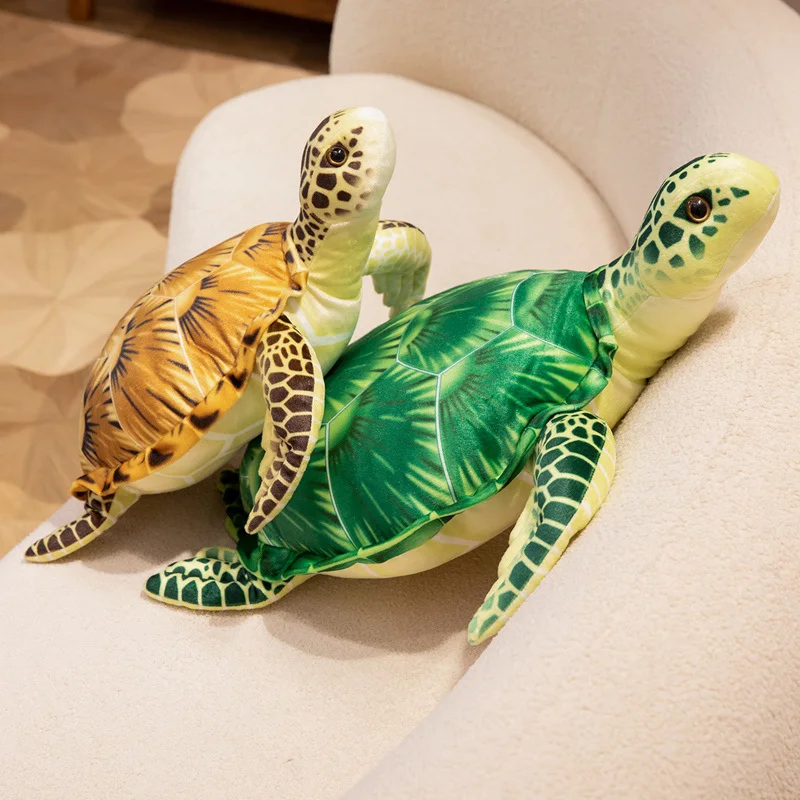 Wild Sea Turtle Plush Toy Cartoon Stuffed Animal Cartoon Sea Tortoise Hugging Pillow Cute Companion Doll Room Decor Xmas Gift