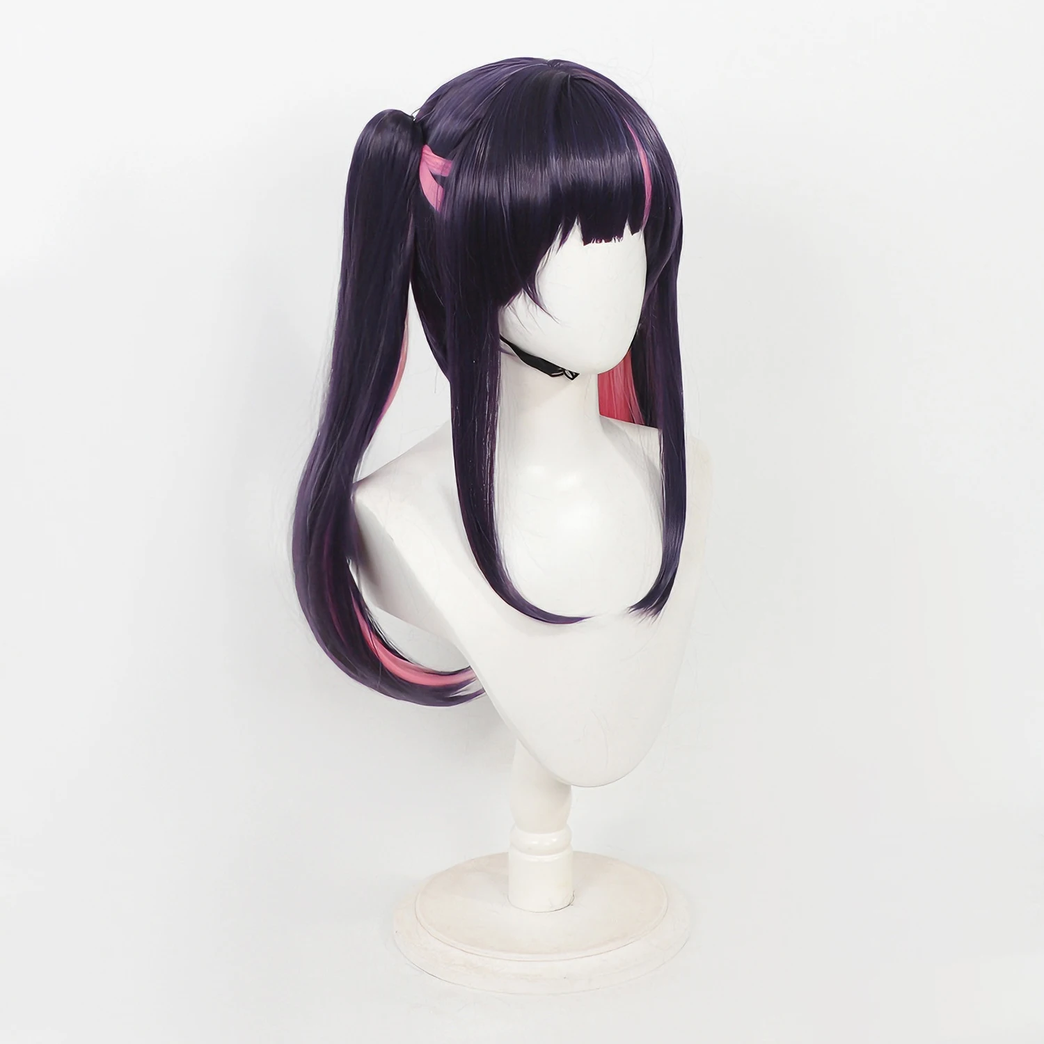 Cosmic Princess Kag Komazawa Noi Anime Cos Wig Dark Purple Pink Streaks Detachable Twin Tails Skin Top Synthetic Heat Resistant