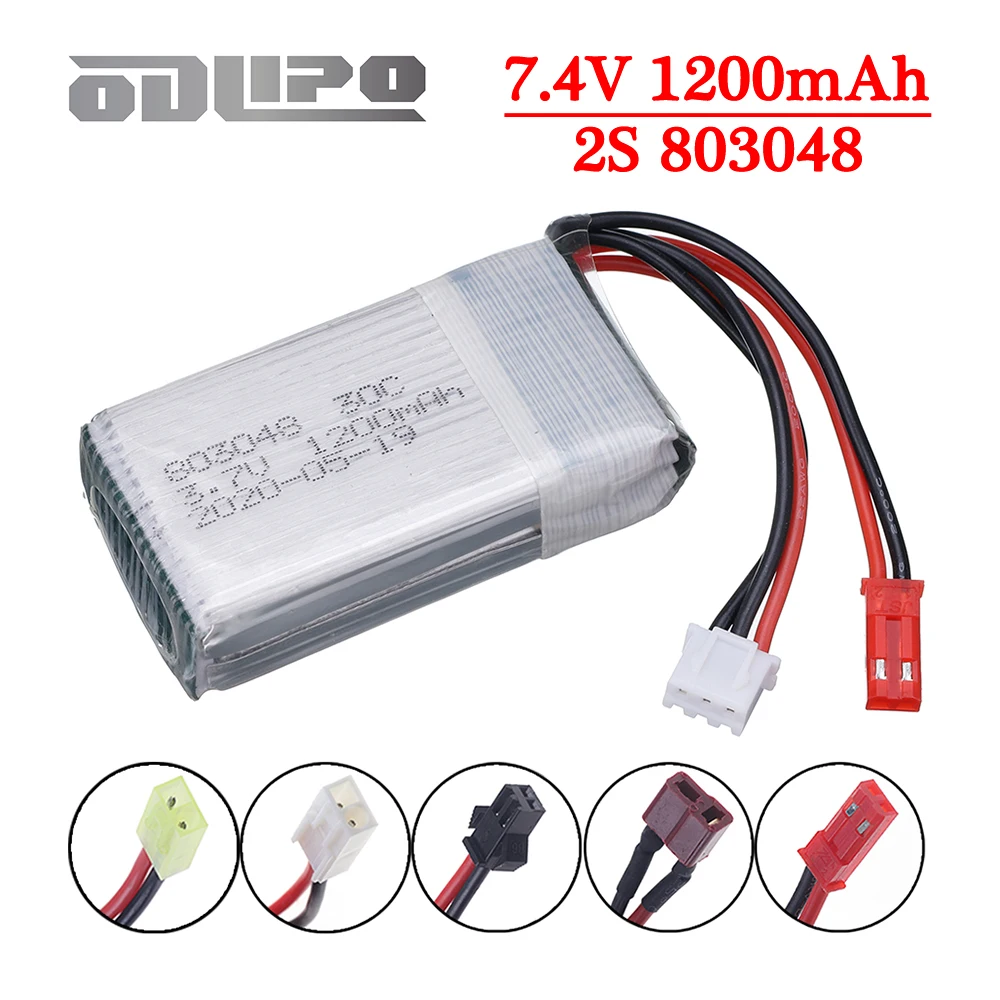 7.4V 1200mah Lipo Battery For MJXRC X600 U829A U829X X600 F46 X601H JXD391 FT007 Toys parts upgrade 7.4V 1000mah 803048 Battery