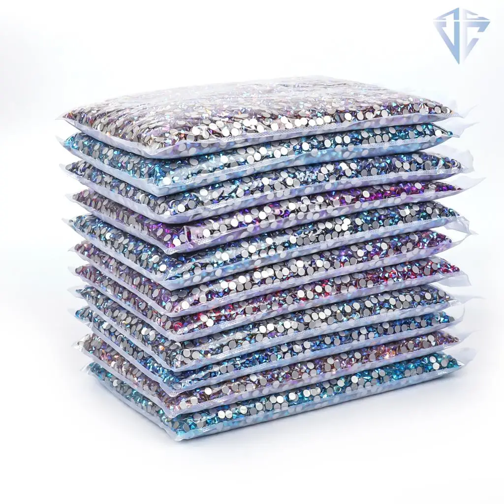 

14400pcs ss3-ss20 Big Package Bulk Wholesale Non Hot Fix Rhinestones Flat Back Crystal Strass Glitters Stone for 3D Nail Garment