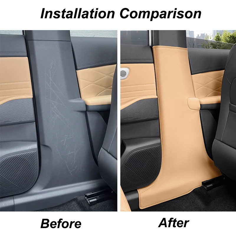 For Geely Galaxy Starship 7 EM-i 2024 2025 Car Interior B-Pillar Anti-Collision Scratch Resistant Leather Protective Accessories