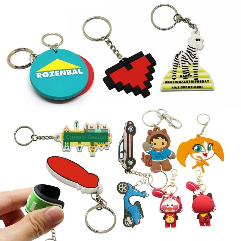 Custom PVC Keychain Customize Soft Rubber Keychain with Design and Logo DIY Silicone Key Chain Personalized PVC Keychain for Bag