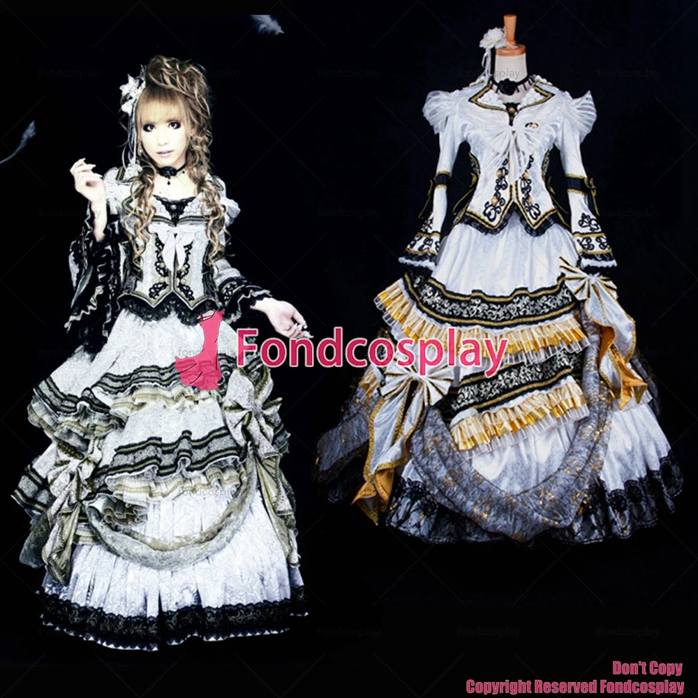 Fondcosplay us Fashion Hiphop (hizaki Visual J Rock gothic Outfit camicia in raso gonna Costume su misura [G730]