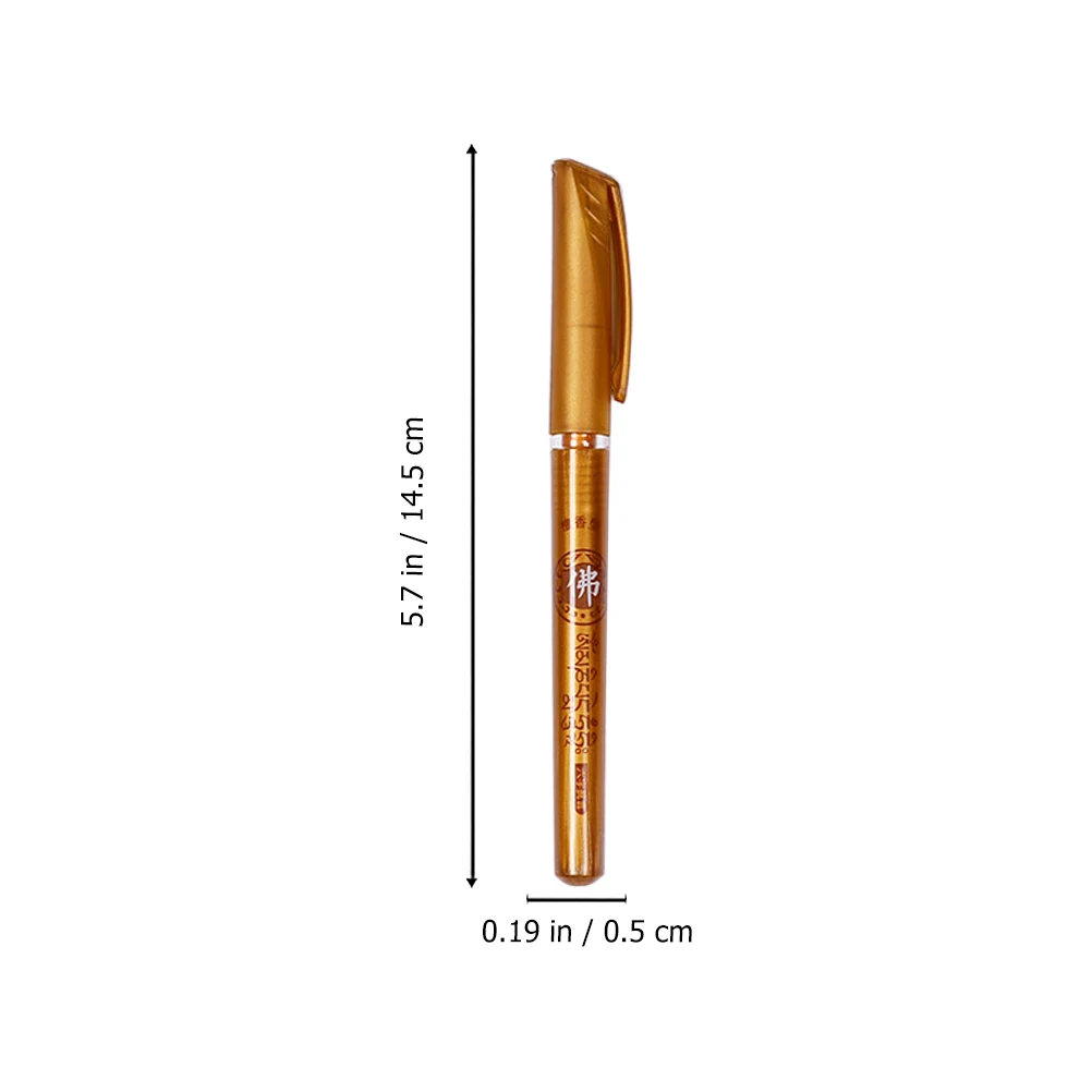 

1 Set Of Glitter Gel Pen Scriptures Copying Ink Refills Lightweight Portable Writing Stationery Golden