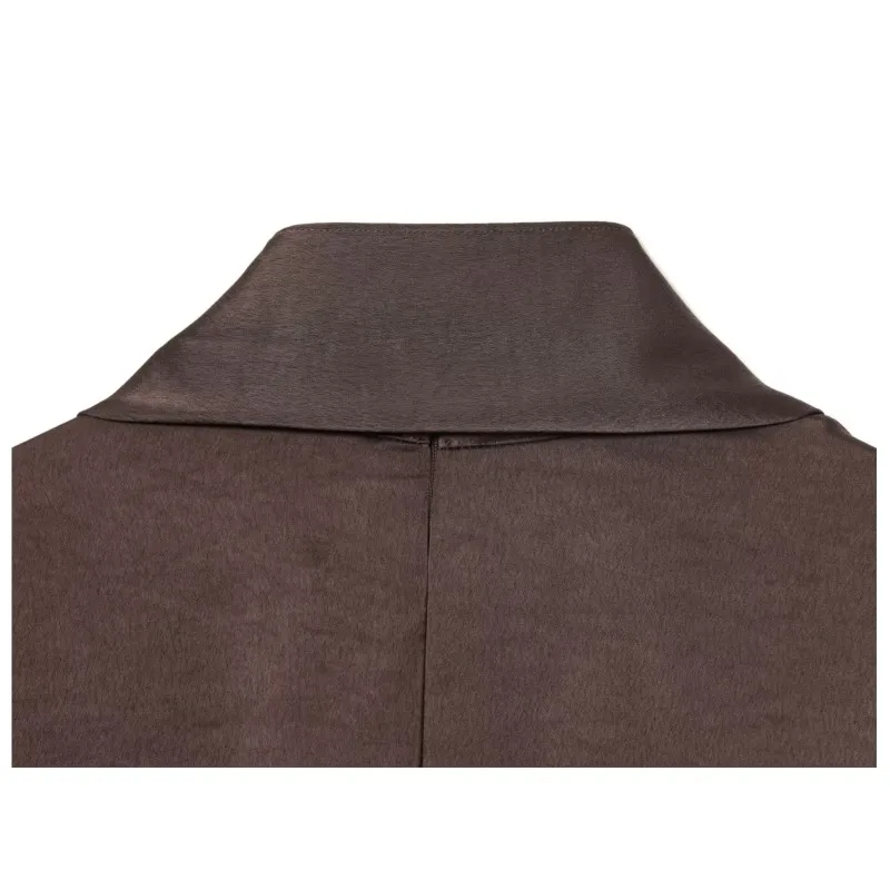 فستان ستان نسائي 2026 موضة جديدة نصف وشاح للرقبة العالية شريط فستان قصير أنيق أنثى كم طويل ربيعي مع حزام فساتين