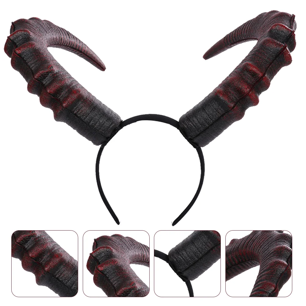 

Devil's Horn Headband Black Costume Hair Hoop Modeling Pu Headdress Prop Miss Party Carnival