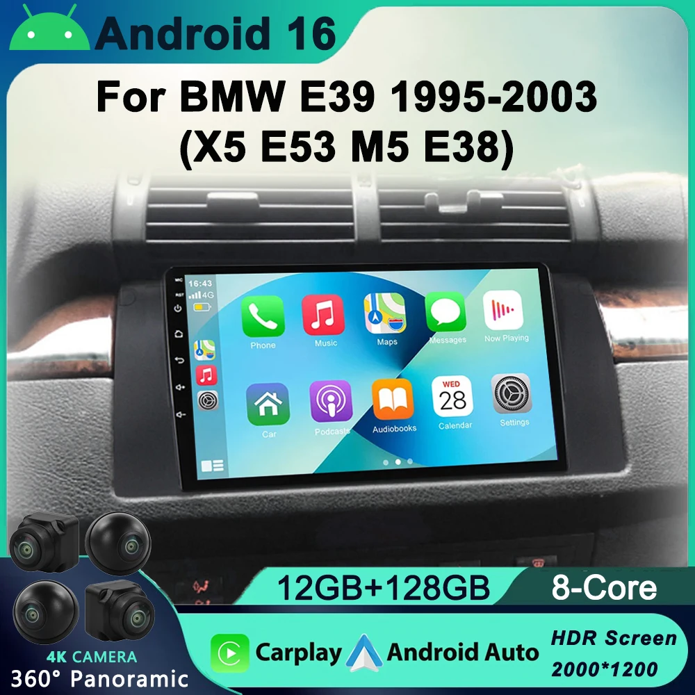 

Android 16 Car radio DSP IPS RDS Car Multimedia for BMW E39 E53 X5 Autoradio 8G RAM 128G ROM with RDS Radio GPS BT 4G wifi