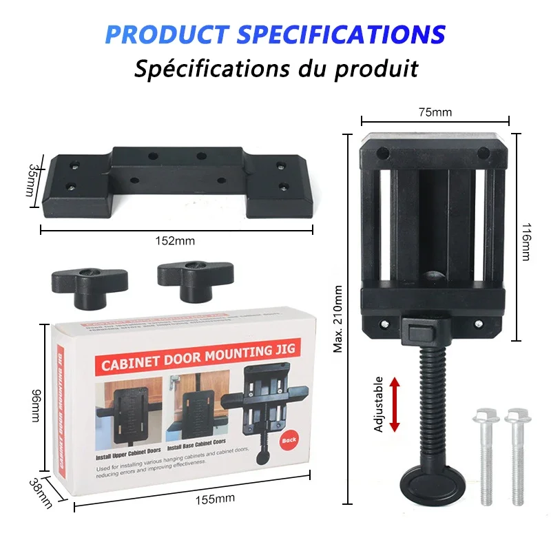 Easy Install Cabinets Tools, Cabinet Door Installation Positioner, Adjustable Length Cabinet Door Mounting Jig, Furniture Tool