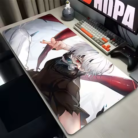 Mouse Pad Laptop Anime Extended Desktop Mat Computer Gamer Mousepad T-tokyo Ghoul Kaneki Ken PC Gaming Accessories Keyboard Pad