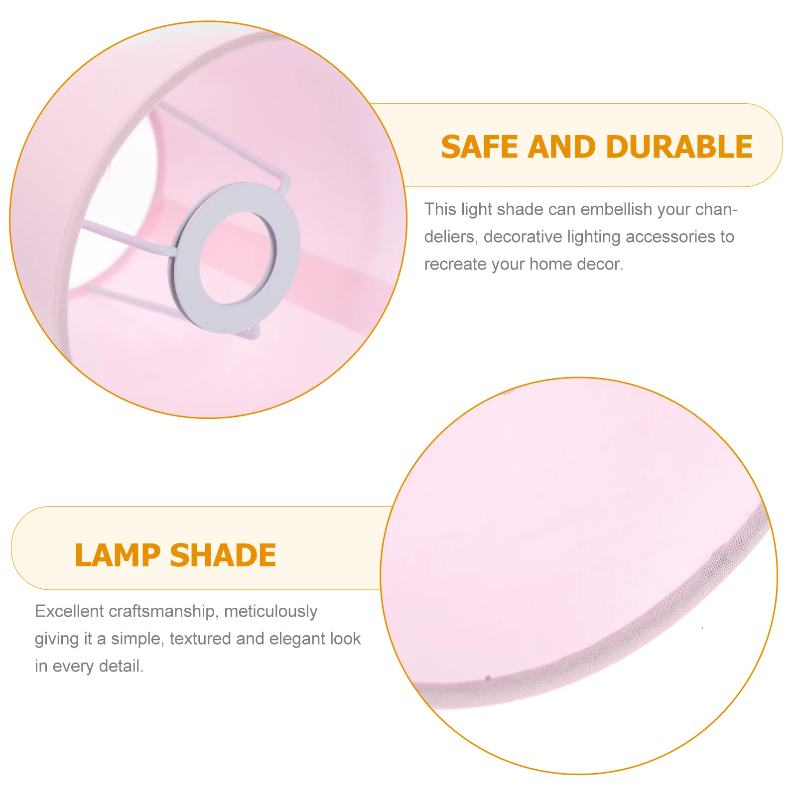 Kap lampu untuk meja bahan Linen pengganti gantungan dinding kecil Pink Aksesori kain langit-langit