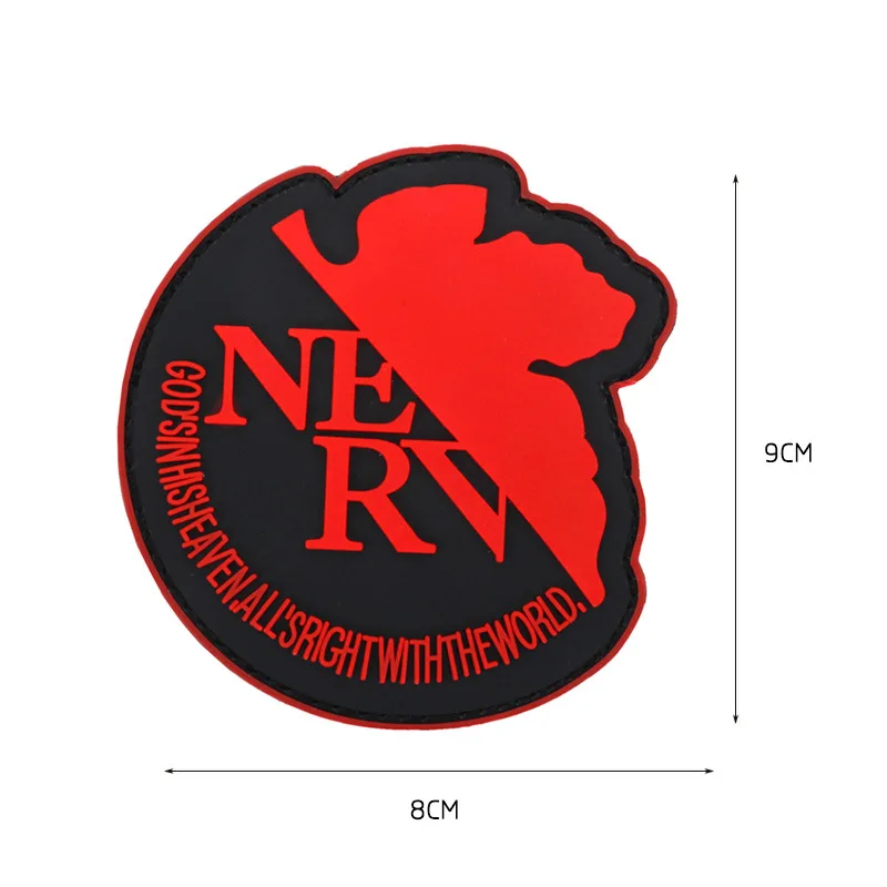 Evangelion NERV 3D PVC Patches Hook&Loop Morale Badge Navy Military Tactical Armband Luminous Patch Backpack Clothes Stickers