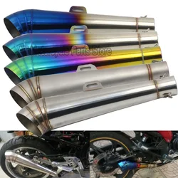 48.8MM 51MM Universal Inlet Modified Motorcycle Exhaust Muffler Pipe Fried Tube Escape Moto Stainless Steel