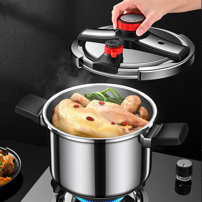 

304 Stainless Steel Cooking Pressure Pot 4/6L Kitchen Pressure Cooker Explosion Proof Cookware Induction Gas Stovetop Compatible