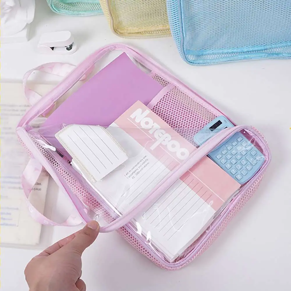 

Многофункциональная сетчатая папка для файлов формата А4, цвет допамина, L-образная сумка для файлов с большим отверстием, водонепроницаемый органайзер для файлов большой емкости, подарок