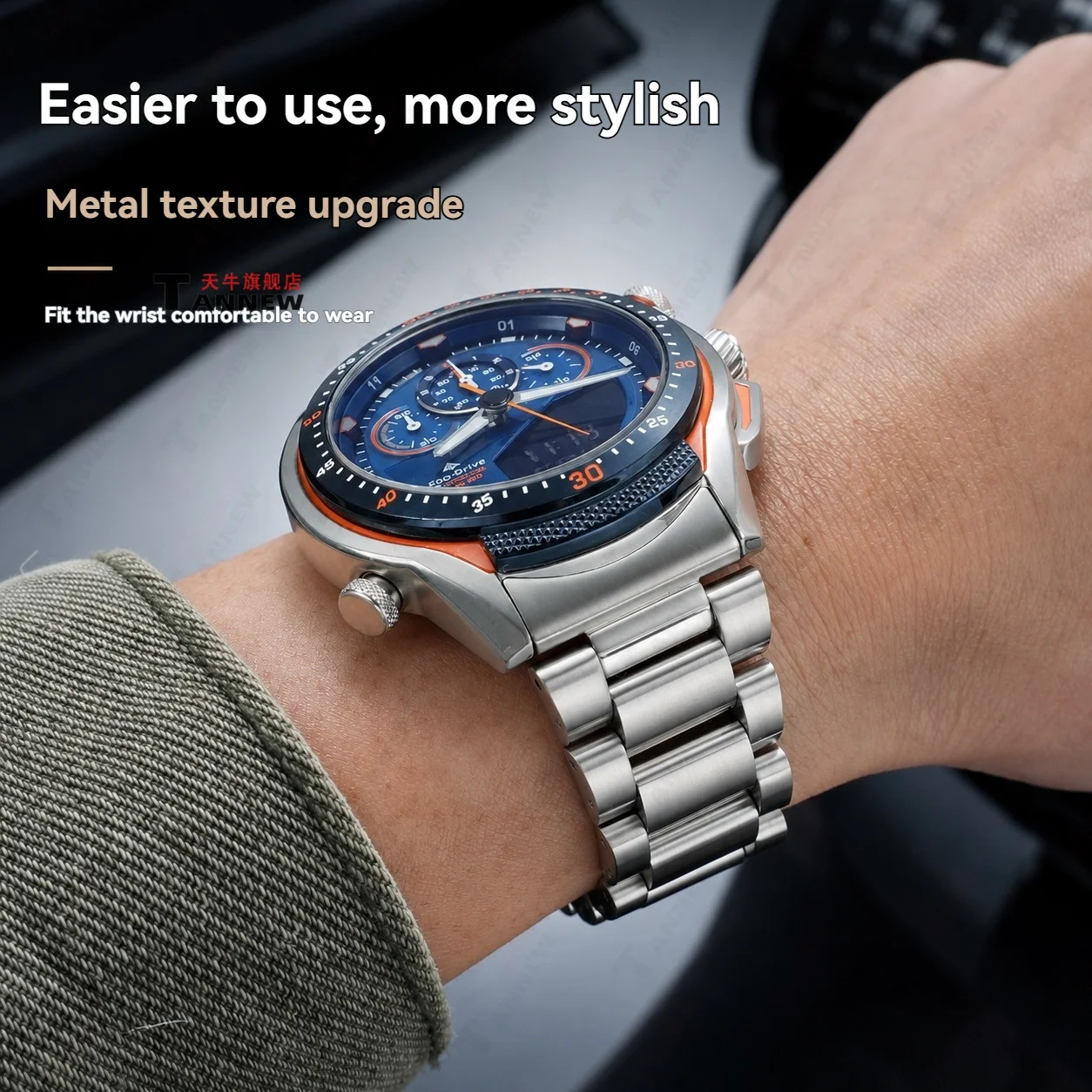 Compatible with Citizen Eco-Drive JW0138 JW0139 Steel Strap Stainless Steel Bracelet for JW0149-10L JW0148-12L Men's Replacement