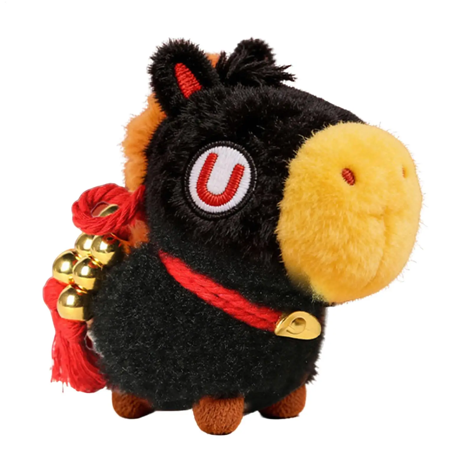 Gunstige paard tas charme 2026 jaar pluche mascotte hanger voor rugzak portemonnee sleutelhanger cadeau voor volwassenen familie vrienden woon-werkverkeer