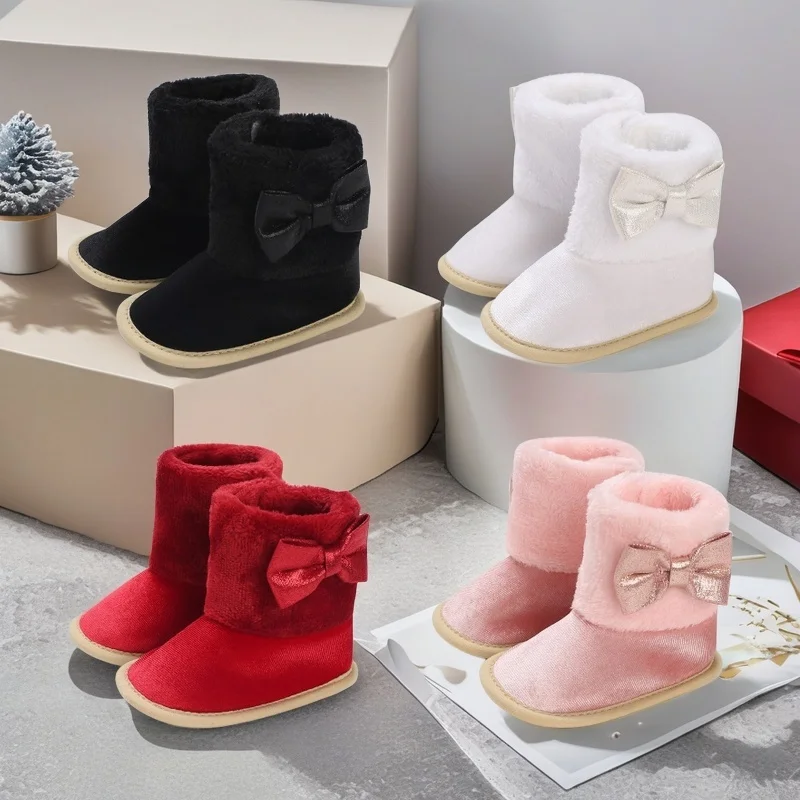 

Autumn and Winter Cotton Shoes with Velvet Snow Boots 0-1 Year Old Baby Boys and Girls Warm Baby Shoes Soft soled Shoes Sneakers