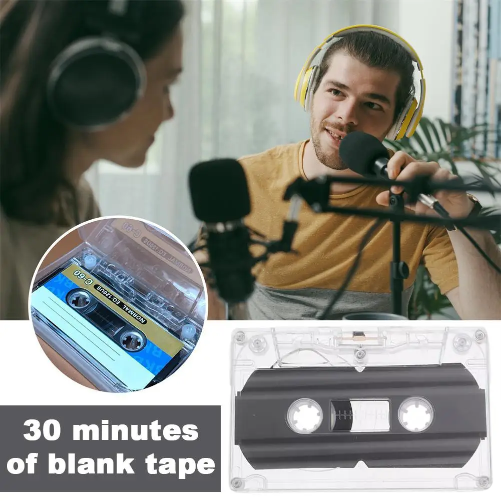 

Brand-new 30 Minutes Of Blank Tape For DIY Retro Party Blessings Clear Hard Case Ecording Tapes Recordable Empty Box J6Q2