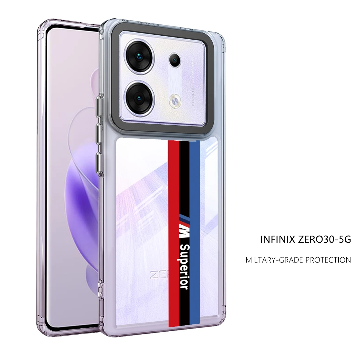 Luxuri Clear Phone Casing For infinix Zero 30 5G Note 40 Pro Plus 5G Acrylic Case infinix Note 40 Pro 30 4G 5G  Cover Track