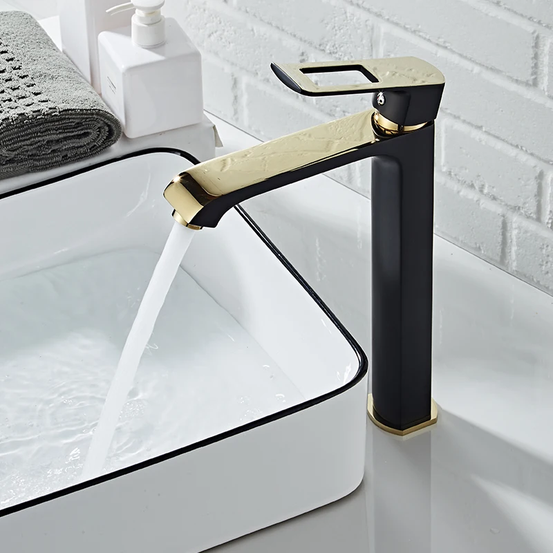 Becola Wastafelkranen Zwart/Wit/Chroom Waterval Mengkranen Badkamer Kraan Badrandcombinaties Messing Wastafel Mengkraan Hoog Kort