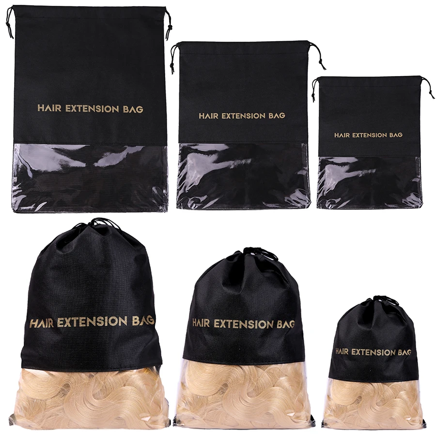 Wigs Storage Bag For Hair Extensions Packaging Wig Protection Case For Human Hair Hairpiece Hair Extension Storage Bag Package