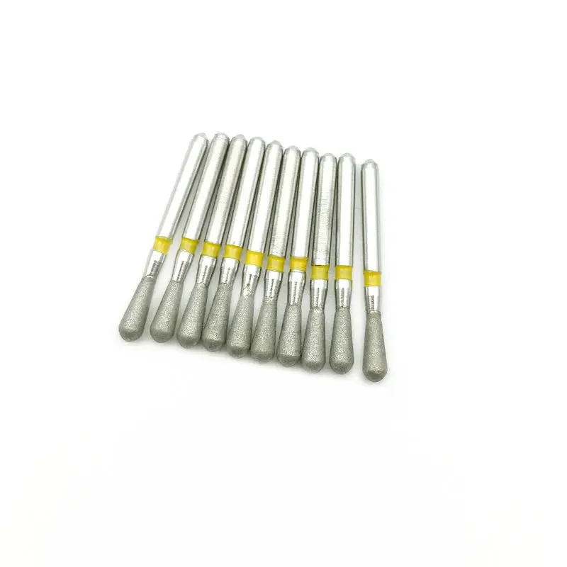 10pcs FG Diamond Burs Dental Burs Drill for High Speed Handpiece Extra Fine 1.6mm Dentist Tools EX-21EF