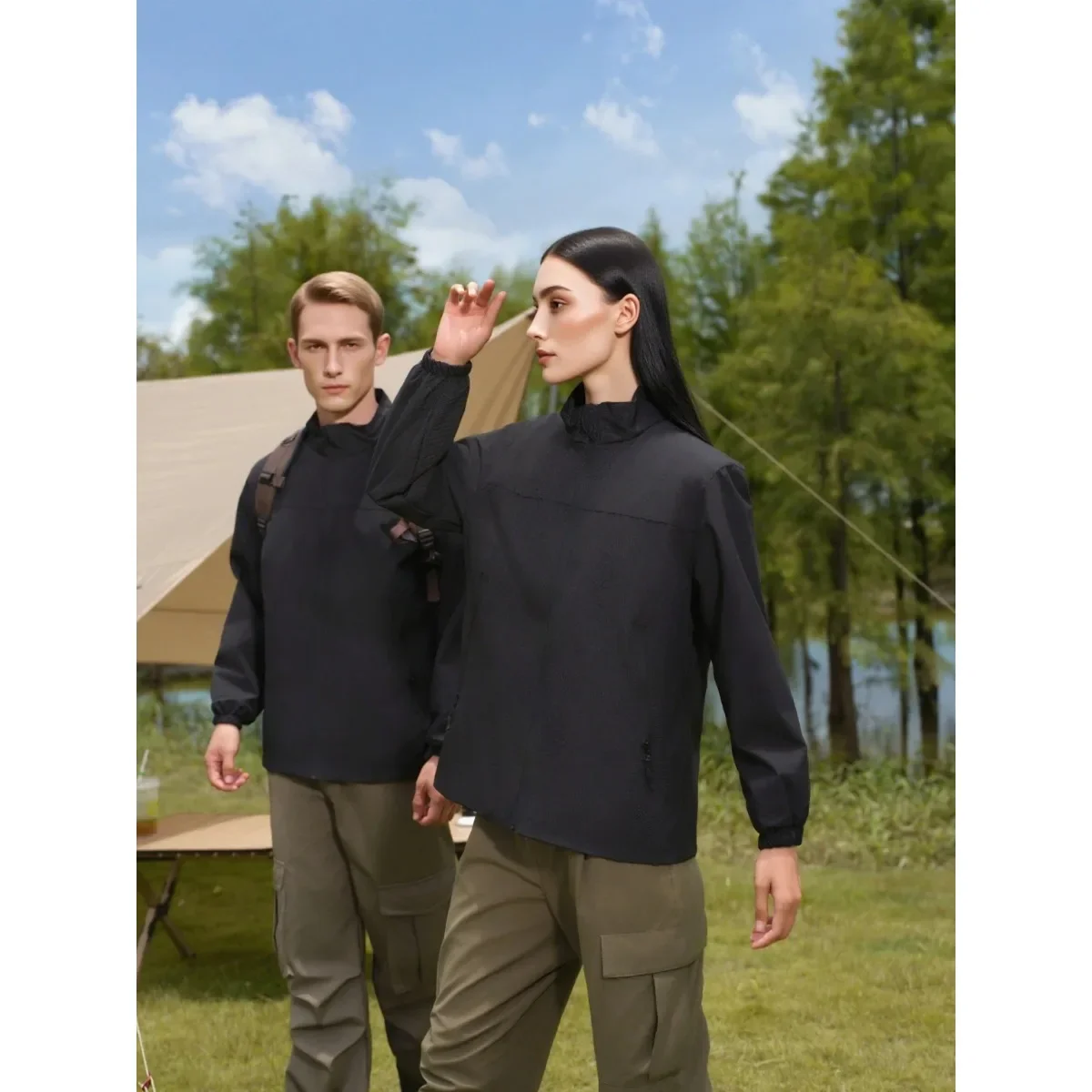 

Мужская и женская классическая базовая уличная куртка, весенне-осеннее ветрозащитное пальто с воротником-стойкой и длинными рукавами на молнии, брендовый топ