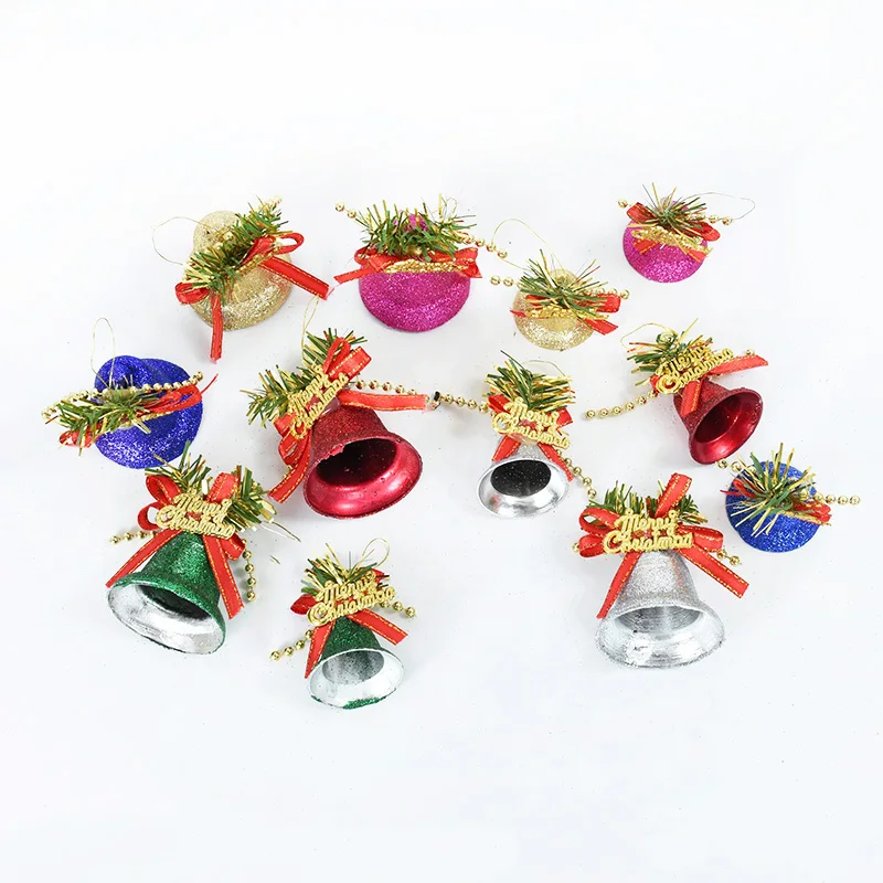 

6pcs/box Merry Christmas Bell Pendant Christmas Tree Hanging Decoration Accessories New Year Party DIY Home Decor Ornaments Gift