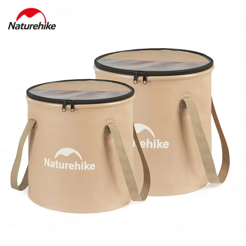 Naturehike 10L/20L Water Buckets EVA Food Grade Round Box Foldable Outdoor Camping Drinks Fruits Storage Buckets With Cover