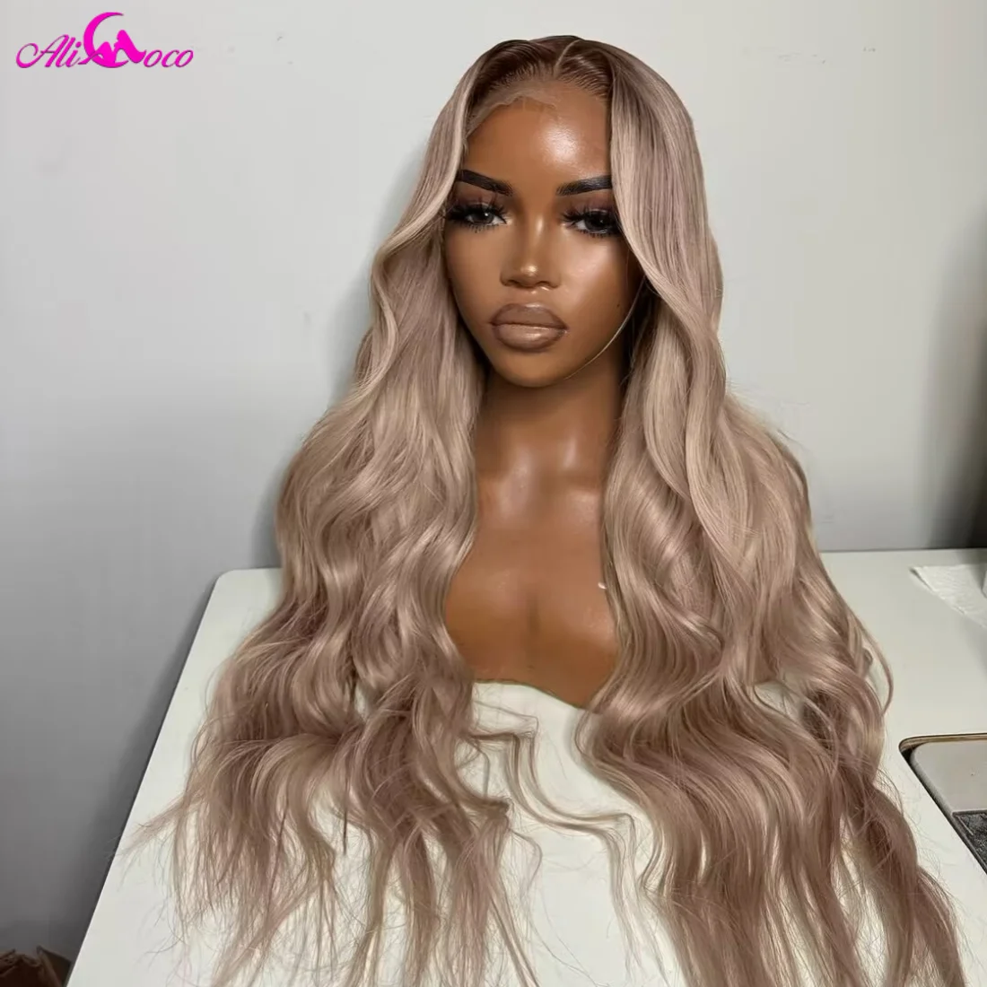 براون الجذر الرماد شعر مستعار أشقر شعر الإنسان 13x6 الدانتيل الشفاف الجبهة الباروكات شعر الإنسان 180 الكثافة قبل قطعها للنساء #3