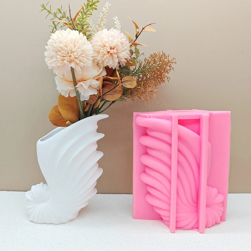 3D Large Conch Shaped Vase Epoxy Resin Silicone Mold Shell Conch Vase Concrete Cement Silicone Mold Vase Gypsum Mold