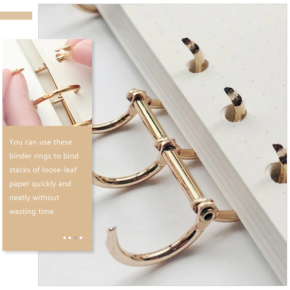 8 قطعة حلقات الموثق المعدنية الثقيلة لورق أوراق فضفاضة 3-حلقة نظام التجليد المشاريع الحرفية مخطط منظمة مكتب المدرسة