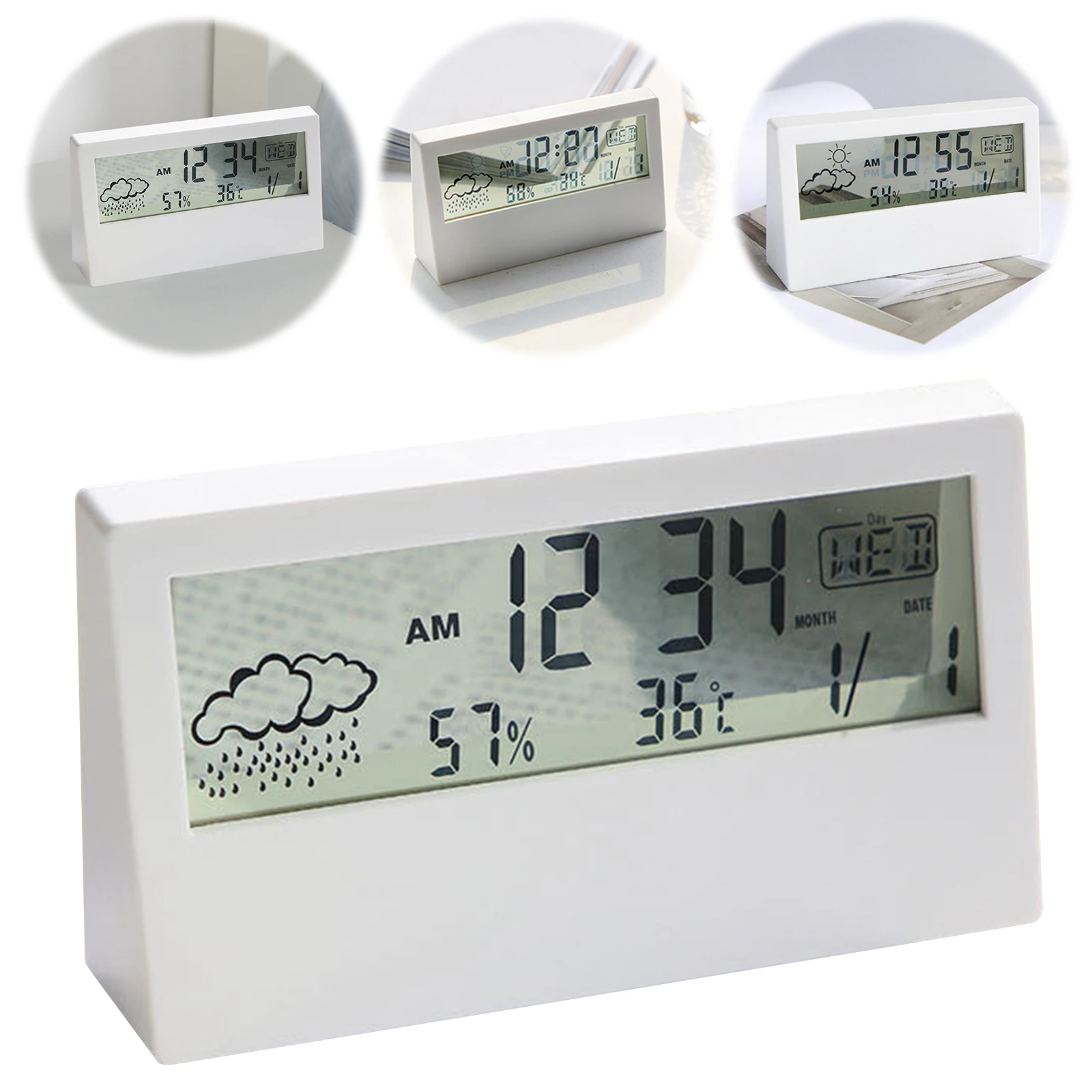 Large Digit Display Multifunction Electronic Clock with Snooze Temperature Date Electronic Desktop Clock for Kids Adults Elderly